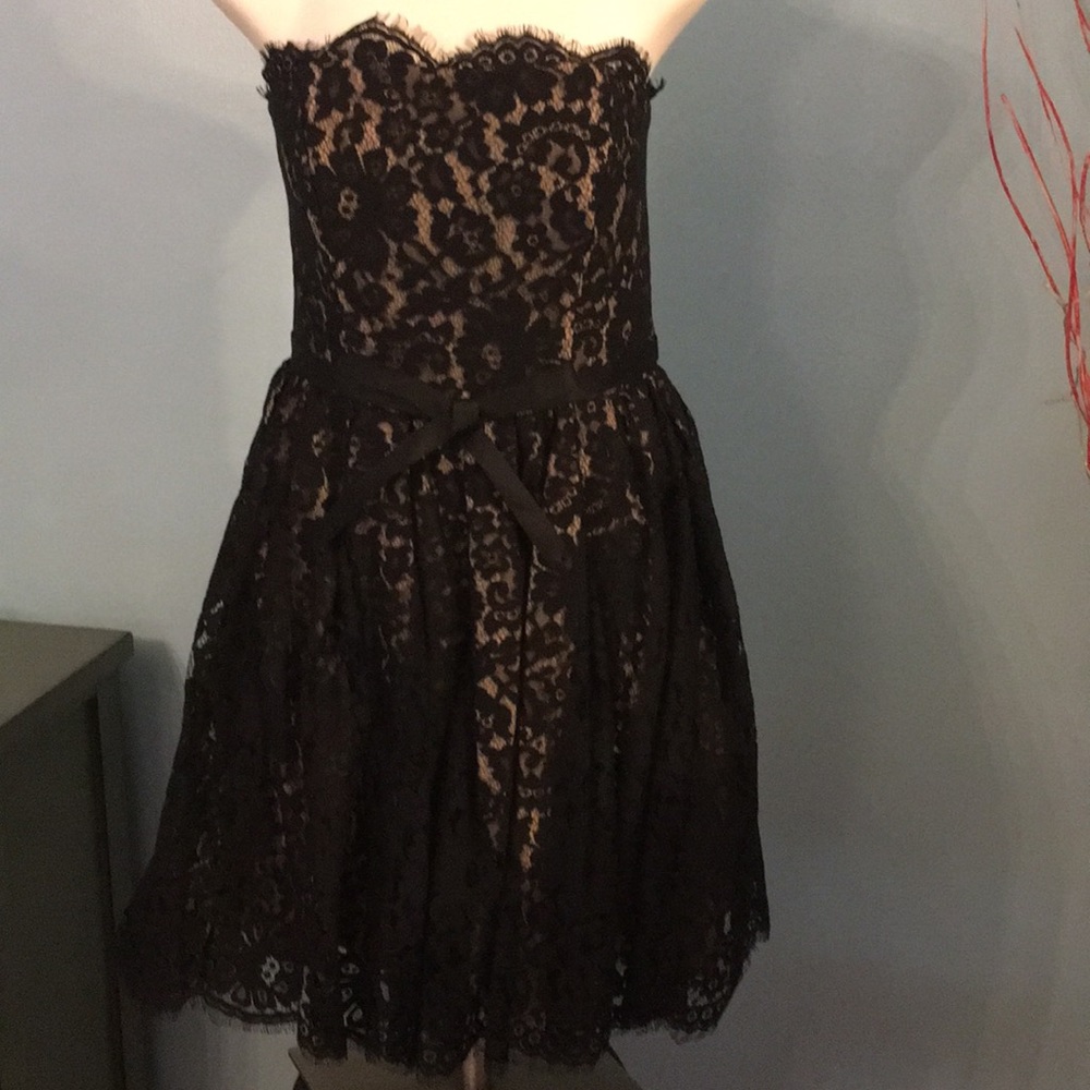 Neiman Marcus Robert Rodriguez nude  & lace dress